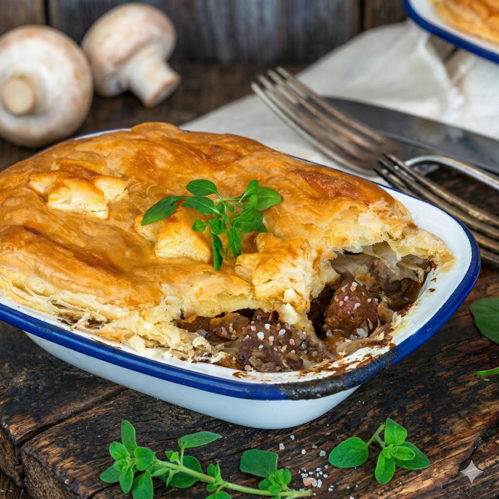 Steak and Red Wine Pie
